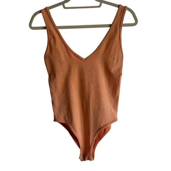 Intimately Free People Seamless Bodysuit, Washed Orange, Size M/L - Picture 3 of 8